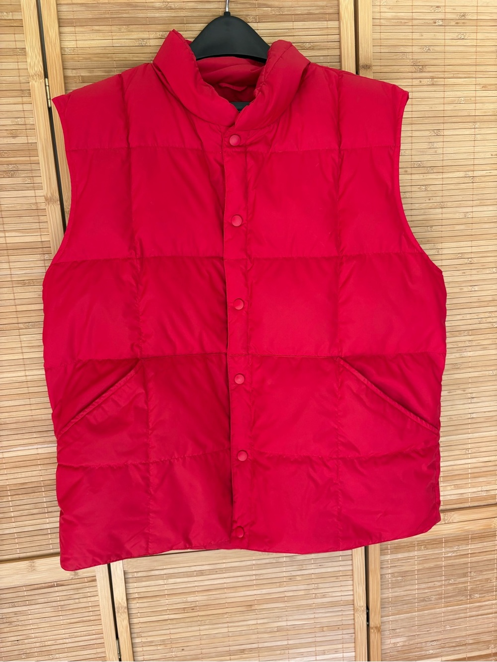 Lands' End Men’s L 42-44 Red Quilted Down Puffer Vest